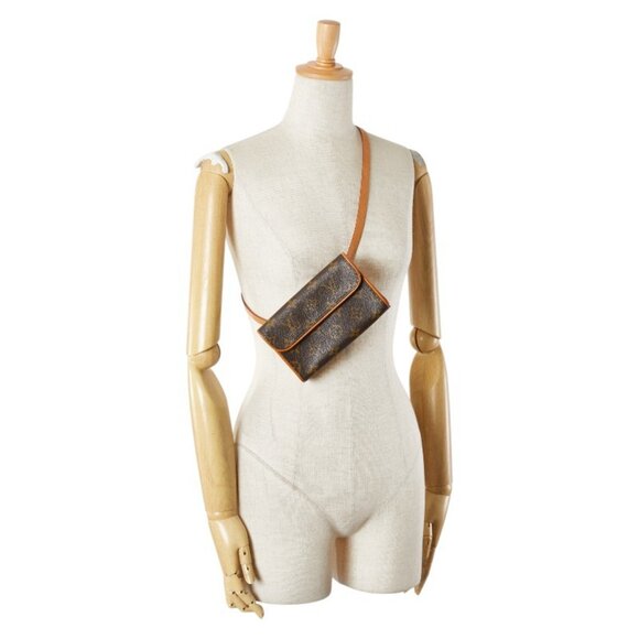 LOUIS VUITTON Brown Monogram Leather Pochette Hobo Bag - Picture 13 of 13